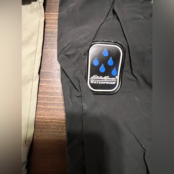 Eddie Bauer Waterproof PVC Nylon Zip Rain Suit Jacket & Pants Adult's XL Tan - Picture 3 of 14